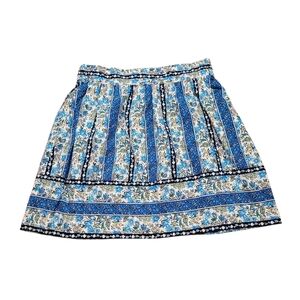 Loft Linen Floral Skirt Womens MD Petite Western Country Farmhouse Cottagecore‎